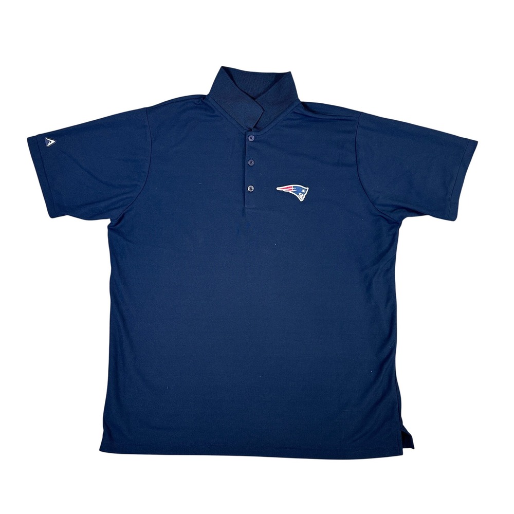 Antigua New England Patriots Mens Navy Blue Performance Polo Shirt XL NFL Logo